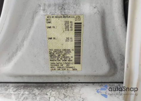 2014 Nissan Altima 2.5 S из США, поврежденный, VIN 1N4AL3AP5EC190012